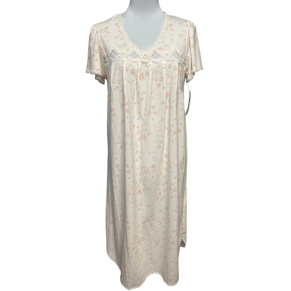 NWT - Miss Elaine Classic Cotton Blend Pink Rose Nightgown